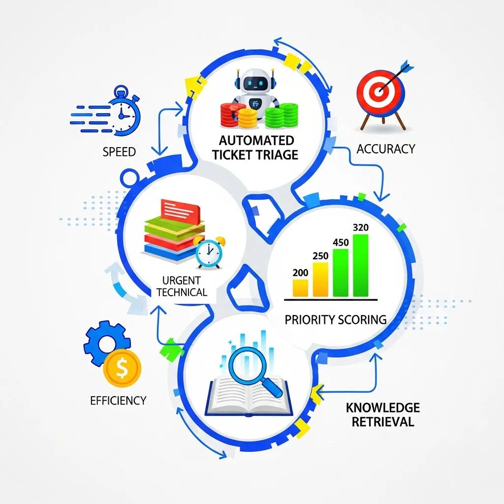 The "Inbox Shield": How We Used AI to Cut Support Ticket Resolution by 40% 1 Visual representation of key features of AI-powered customer support system