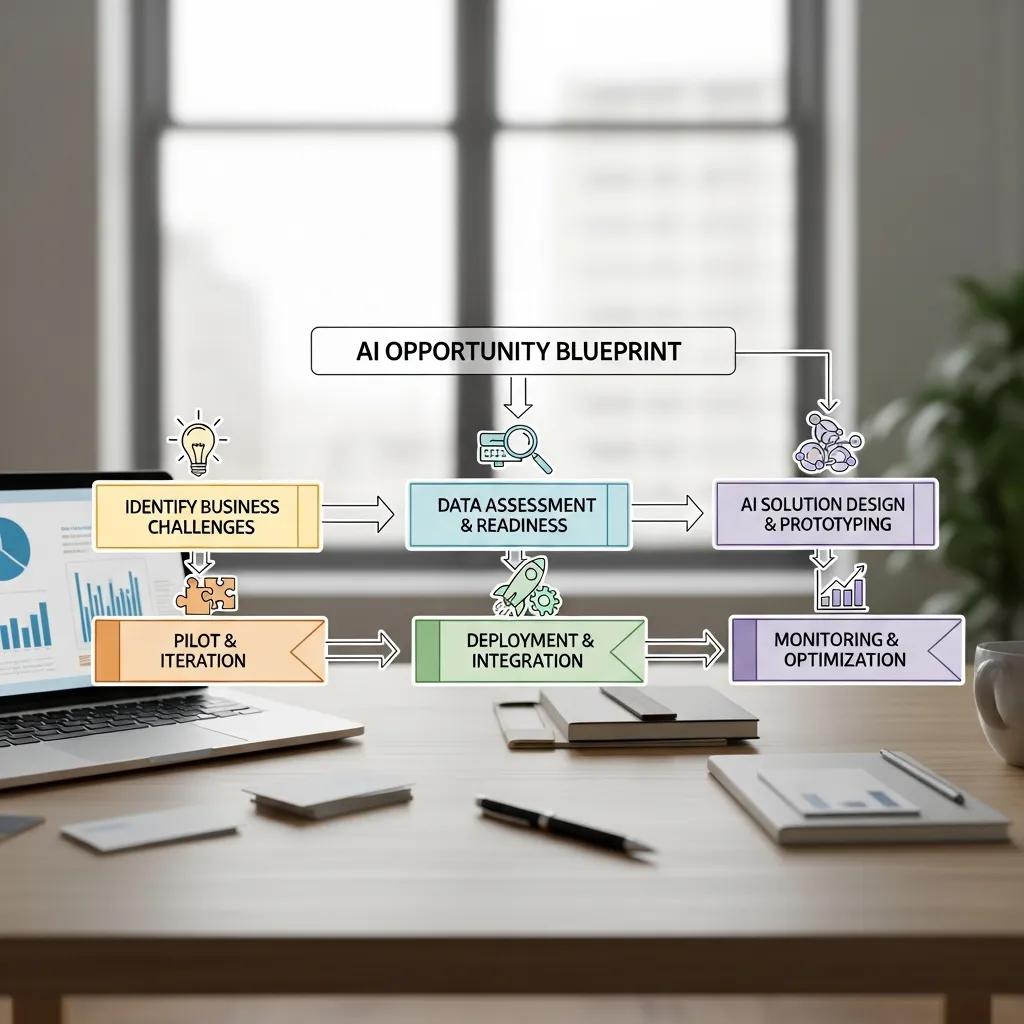 Visual representation of the AI Opportunity Blueprint process for SMBs