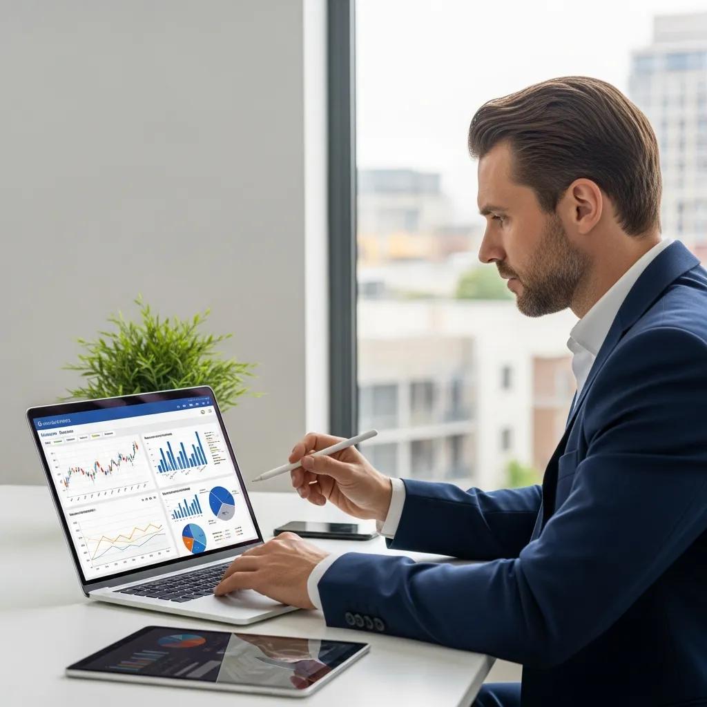 Business professional analyzing financial data, highlighting cost comparison for SMBs