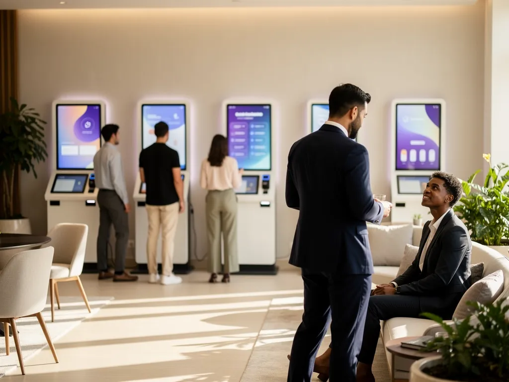 IT team collaborating alongside an AI agent dashboard in a modern office